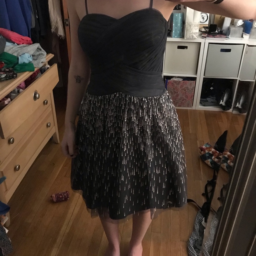 Size 6 silver and gray semi-formal dress